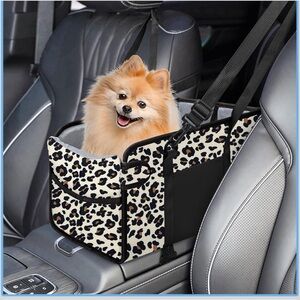 Chic Leopard Print Dog Car Seat Carrier Bougie Royalty Queen or King